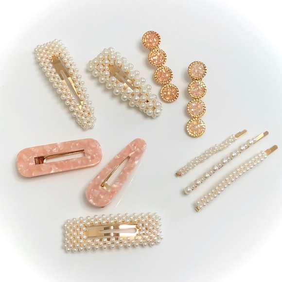 Accessories - Pearl Acrylic Hair Barrette Clips Hair Accessories